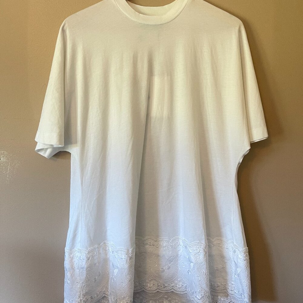 Simone Rocha Floral Scallop Hem T-shirt White Size XXS NWT Minor Flaws - Picture 2 of 5